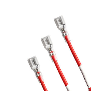 מחבר חיבור מסוג Crimp Terminal Splice נקבה עם חוט אדום שחור באורך 20 ס\\\"מ, בגדלים 2.8/4.8/6.3 מ\\\"מ - Product Image 1