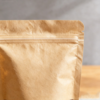 Op maat gedrukte driezijdig gesealde kraftpapieren zakjes met venster voor noten, gedroogd fruit, koffie, thee en voedselverpakkingen
