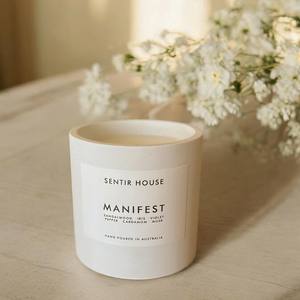 AIKUN Long Burning Ceramics <b>Cup</b> Custom Label Aroma Candles for Bedroom Ambience Nighttime Relaxation Experience - Product Image 4