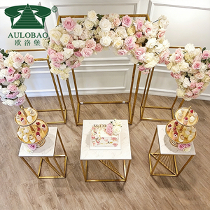 Silver Stainless Steel Modern Square Wedding Cake <b>Stand</b> <b>Plinth</b> Set for Living Room Home Furniture - Product Image 5