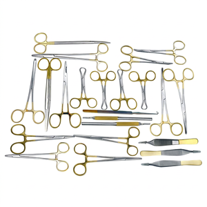 Dynaintl – Kit de stérilisation féline TC en acier inoxydable de haute qualité, 22 pièces (revêtement doré), instruments vétérinaires certifiés CE pour chiens - Product Image 1