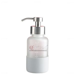 Bouteille de pompe en verre de mousse de savon liquide givré ambré de 250ml 350ml pour le nettoyant facial de lavage de corps de main - Product Image 6