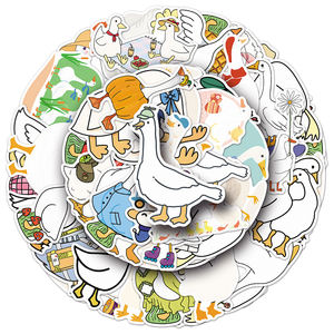 50 buah <span class=keywords><strong>Promo</strong></span> pabrik lucu kustom tahan air dekorasi stiker angsa untuk skateboard & helm - Product Image 6