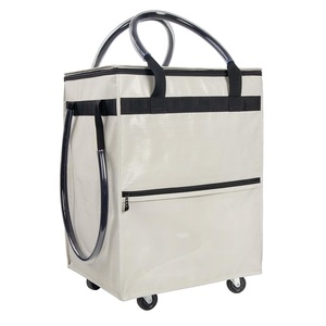 Sac de courses pliable robuste à roulettes, sac de courses réutilisable avec roues et poignée - Product Image 1