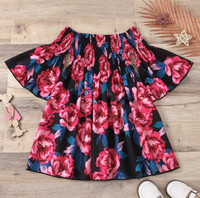 Robe imprimée verte pour filles, robe de princesse respirante en polyester/coton à manches courtes, vêtements à la mode pour enfants, robes pour bébés filles