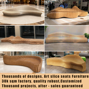 Banc créatif en PRV (Plastique Renforcé de Fibres) en forme de galet, chaise d'attente commerciale personnalisée, banc unique pour halls immobiliers - Product Image 4