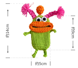 Porte-clés en <span class=keywords><strong>laine</strong></span> tricoté à la main, motif dessin animé mignon bouche de saucisse, en acier inoxydable tressé, écologique, petit lot - Product Image 6