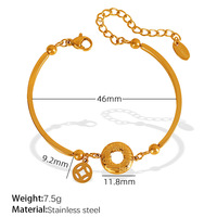Bracelet chaîne minimaliste en acier titane, style chinois tendance, avec rétention de couleur, pour usage quotidien vintage