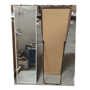 <span class=keywords><strong>Miroir</strong></span> sur pied rectangulaire arqué contemporain en verre trempé incassable avec cadre, pour décoration intérieure personnalisée - Product Image 1