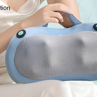 Masseur de cou portable à brancher avec fonction musicale, appareil de massage cervical par pétrissage et impulsions, et coussin pour le cou