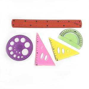 Nouveaux produits – Lot de 5 règles souples <span class=keywords><strong>en</strong></span> plastique transparent incassable multicolores de 12 pouces – Kit de géométrie et de règles souples - Product Image 3