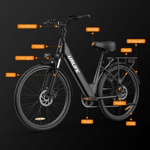 จักรยานไฟฟ้า EU Stock Urlife E26 รุ่น City Bike 36V 13Ah ขนาด 26*1.95 นิ้ว จอ LCD แบบถอดได้ 7 สปีด สำหรับผู้ใหญ่ 250W 25 กม./ชม. จักรยานไฟฟ้าสำหรับเดินทาง - Product Image 3