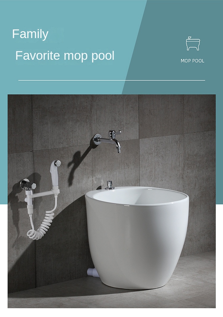 Bathroom factory personalized egg oval faucet ceramic mop sink mop sink