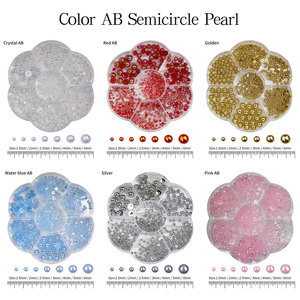 Autocollants pour ongles en perles colorées, demi-ronds, entièrement ronds, décorations en perles Aurora pour accessoires de manucure - Product Image 2