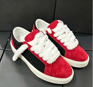 รองเท้าสนีกเกอร์ส้นเตี้ยหนังนิ่มสีดำสีขาว, รองเท้าพื้นกลางพื้นรองเท้าสำหรับฤดูหนาว - Product Image 5