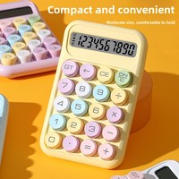 Mini-calculatrice portable multifonction super mignonne - Couleurs dégradées (violet/bleu/jaune) à piles