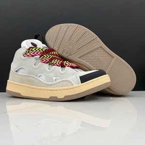 Sneakers en cuir vintage de luxe pour hommes, couleur contrastée, semelle en caoutchouc antidérapante, tendance, chaussures de skate décontractées - Product Image 3