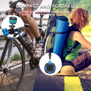 Haut-parleur de vélo de route étanche IP67 avec lumière LED, radio FM, batterie rechargeable 730 mAh, son 5W, mains libres, portable, extérieur - Product Image 6