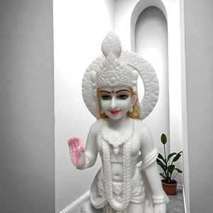 Estatua de Radha Krishna de Mármol Blanco Natural, Hecha a Mano, Ídolo Divino para Decoración del Mandir en el Hogar, Regalo Religioso Espiritual Vastu - Product Image 6