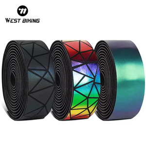 WEST BIKING Ruban de guidon antidérapant pour vélo avec embouts de guidon, professionnel, coloré, pour VTT et vélo de route - Product Image 1