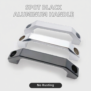 Modern Minimalist Aluminum Alloy Door Handle Sand Black with Adjustable Feature <b>for</b> Cabinet Drawer Wardrobe Furniture - Product Image 2