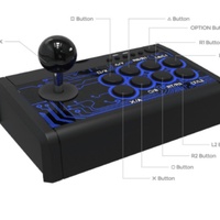 Manette d'arcade Fightin 7 en 1, joystick de rue filaire en ABS noir pour PC Android / pour Lite