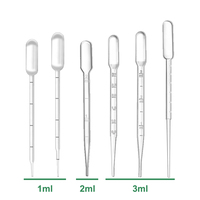 Pipette Pasteur transparente en plastique de 2 ml pour transfert d'échantillons liquides en laboratoire