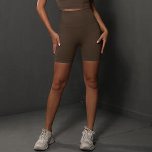 Plaid taille haute <span class=keywords><strong>Tropa</strong></span> Deportiva Mujer sans couture large ceinture Biker Sports Yoga Shorts pour femmes - Product Image 6