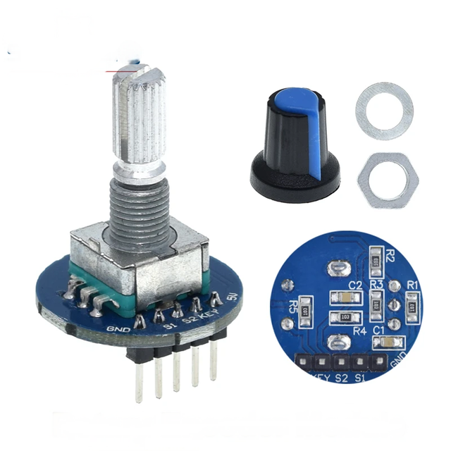Rotary Encoder Module for Brick Sensor Development Round Audio Rotating Potentiometer Knob Cap EC11
