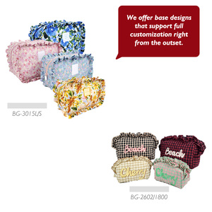 Sac à Maquillaje Multifonctionnel Ruffle Selvage Portable Carré Coton Clutch Ouatiné Fluffy Logo Personnalisé - Product Image 5