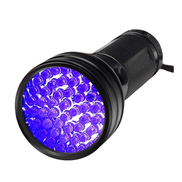 Clover 51LED 3W Purple Light Torch 5W Pure Blacklight UV Flashlight Waterproof IP55 Aluminum Alloy Custom Logo AA Battery 395nM