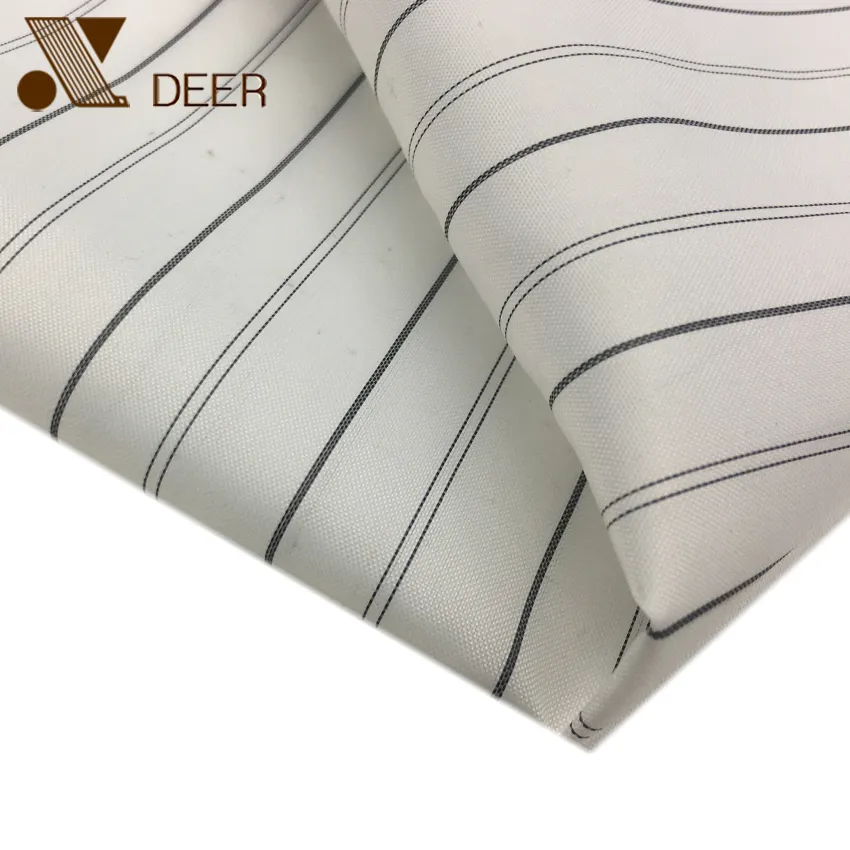 Factory Retail Best Quality 100% Polyester Woven White Base Black Stripe Pattern Sleeve Inter Lining Fabric For Coat