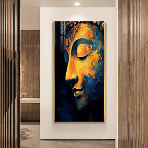 <span class=keywords><strong>Tableau</strong></span> mural populaire en toile avec visage de Bouddha doré, peinture encadrée tête de Bouddha <span class=keywords><strong>Zen</strong></span> <span class=keywords><strong>pour</strong></span> la décoration intérieure moderne - Product Image 2
