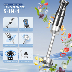 Mixeur plongeant 5 en 1, mixeur 1600W avec lame en acier inoxydable 304, robot culinaire, smoothies, purée, aliments pour bébés - Product Image 2