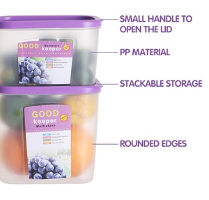 Zhanggong Nhà Máy Bán Buôn 4Pcs Pp + Pe Kín Nhựa Nhà Bếp Ngũ Cốc Thực Phẩm Lưu Trữ <span class=keywords><strong>Container</strong></span> Bộ Cho Phòng Ăn Tổ Chức - Product Image 5