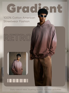Nuova Felpa con Cappuccio Stile Americano Retrò Lavata 480GSM Autunno 2025, 100% Cotone, Look Vintage Sfumato, Stile Streetwear da <span class=keywords><strong>Uomo</strong></span> per Stratificazione - Product Image 1