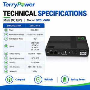 במלאי ספק כוח גיבוי מיני UPS 18W 20000mAh 5V 9V <span class=keywords><strong>12V</strong></span> 24V POE עבור ראוטר WiFi מודם ONU מצלמת CCTV - Product Image 2