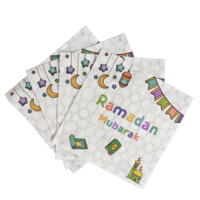 Ramadan Mubarak Tischgeschirr für Kinder Ramadan Mubarak Party-Zubehör Einweg-Pappteller Becher Servietten Muslimisches Islamisches Fest
