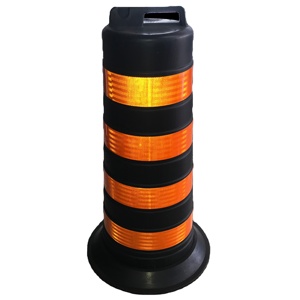 Tambor de Tráfico para Protección, Bloqueador de Carreteras, Ahorra Espacio de Almacenamiento, Apilable, Reflectante, 100 cm, Barril de Seguridad Vial de PE - Product Image 1