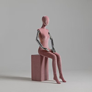 Boutique magasin de vêtements mode Mannequins femme placage main réglable velours corps complet Mannequin femme avec cheveux décorer - Product Image 6