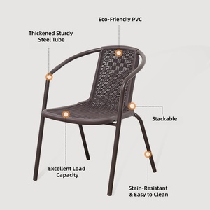 Sedia <span class=keywords><strong>da</strong></span> Bistrot per Esterni Commerciale, Poltrona in Acciaio Nero, Impermeabile, Resistente, Facile <span class=keywords><strong>da</strong></span> Pulire, Seduta <span class=keywords><strong>da</strong></span> Patio, Minimalista per Camera <span class=keywords><strong>da</strong></span> Letto - Product Image 2