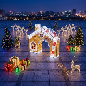 Grande <span class=keywords><strong>maison</strong></span> de <span class=keywords><strong>Noël</strong></span> 3D personnalisable en forme de bonbon, étanche IP65, certifiée CE, éclairage décoratif, durée de vie 50000 heures, idéale pour les mariages - Product Image 3