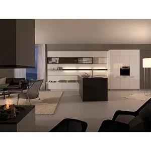 Европейская кухонная мебель, современные черные кухонные шкафы, доступная выдвижная корзина, кухонные шкафы