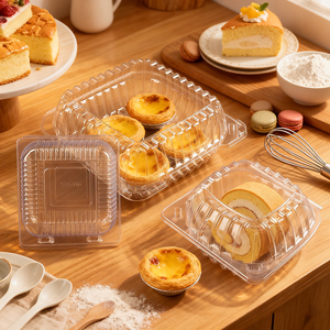 Boîte <span class=keywords><strong>à</strong></span> fruits en plastique transparent jetable en PET, type clamshell, avec opercule inviolable pour l'emballage alimentaire des fruits - Product Image 2