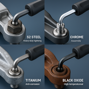 Chính Xác Grip Bóng End Đen Nickel Chrome Matte Đánh Bóng T-Xử Lý Hex Key T Loại Allen Key T Xử Lý Cờ Lê - Product Image 3