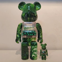 Populaire Kawaii Rose Bearbrick Mignon Jouet 400% 28cm Modèle Figural Brique Ours