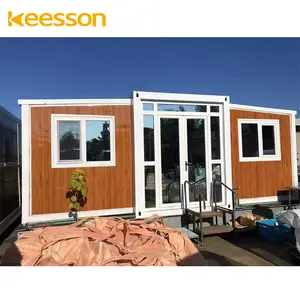 Keesson high quality wood grain expandable container house with 2 bedrooms and kitchen and bathroom