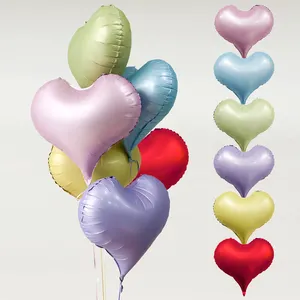 Hete Verkoop 22Inch Roze Rode Folie Ballon Slinger Liefde Hart Folie Ballonnen Metallic Kleur Valentines Dag Feest Hart Folie Ballonnen