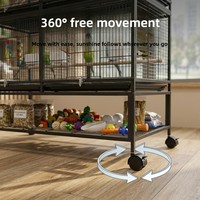 Cage d'élevage pour perroquets sur mesure, à trois niveaux, empilable, extra-large, avec roues universelles mobiles, modèle 012