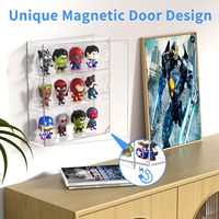 Mini armoire de rangement de bureau à 3 niveaux, écologique, en acrylique transparent, pour figurines, vitrine moderne et simple